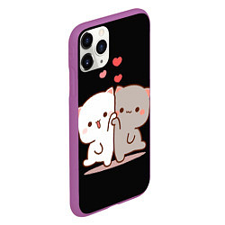 Чехол iPhone 11 Pro матовый Кошачья любовь навсегда Kitty love forever, цвет: 3D-фиолетовый — фото 2