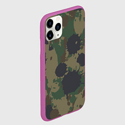 Чехол iPhone 11 Pro матовый Камуфляж брызги красок, цвет: 3D-фиолетовый — фото 2