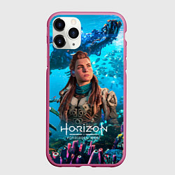 Чехол iPhone 11 Pro матовый Элой Horizont Forbidden West, цвет: 3D-малиновый