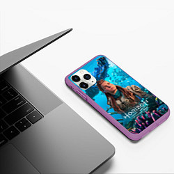 Чехол iPhone 11 Pro матовый Элой Horizont Forbidden West, цвет: 3D-фиолетовый — фото 2