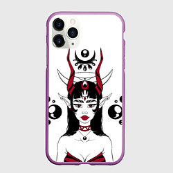 Чехол iPhone 11 Pro матовый Devil beauty, цвет: 3D-фиолетовый