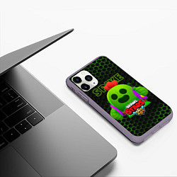 Чехол iPhone 11 Pro матовый BRAWL STARS, , Спайк Spike, цвет: 3D-серый — фото 2