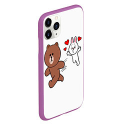 Чехол iPhone 11 Pro матовый От любви не сбежать Plush animal, цвет: 3D-фиолетовый — фото 2