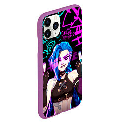 Чехол iPhone 11 Pro матовый JINX ДЖИНКС NEON PATTERN, цвет: 3D-фиолетовый — фото 2