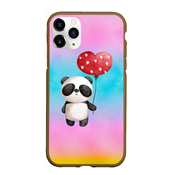 Чехол iPhone 11 Pro матовый Маленькая панда с сердечком, цвет: 3D-коричневый