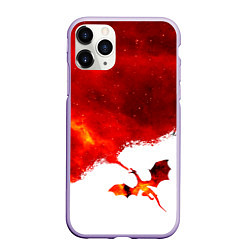 Чехол iPhone 11 Pro матовый ДЫХАНИЕ ЗВЕЗДНОГО ДРАКОНА DRAGON FIRE, цвет: 3D-светло-сиреневый