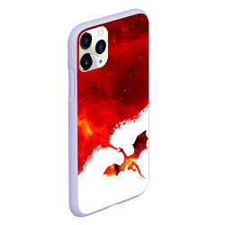 Чехол iPhone 11 Pro матовый ДЫХАНИЕ ЗВЕЗДНОГО ДРАКОНА DRAGON FIRE, цвет: 3D-светло-сиреневый — фото 2