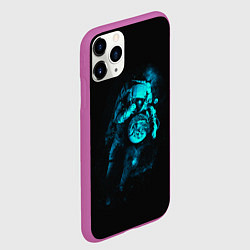 Чехол iPhone 11 Pro матовый Неоновый астронавт Neon Astronaut, цвет: 3D-фиолетовый — фото 2