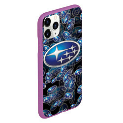 Чехол iPhone 11 Pro матовый SUBARU BIG LOGO PATTERN, цвет: 3D-фиолетовый — фото 2