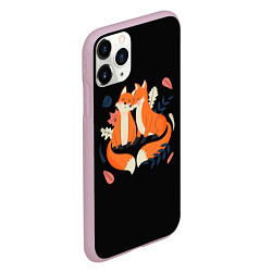 Чехол iPhone 11 Pro матовый Лисы Animal love, цвет: 3D-розовый — фото 2