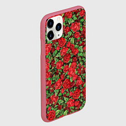 Чехол iPhone 11 Pro матовый Букет алых роз, цвет: 3D-малиновый — фото 2