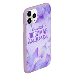 Чехол iPhone 11 Pro матовый Лепестки Самая любимая мамочка, цвет: 3D-сиреневый — фото 2