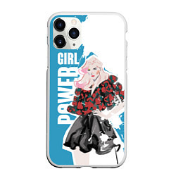 Чехол iPhone 11 Pro матовый Сильная Девушка, цвет: 3D-белый
