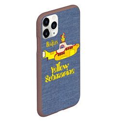 Чехол iPhone 11 Pro матовый On a Yellow Submarine 3D, цвет: 3D-коричневый — фото 2