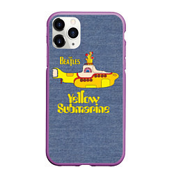 Чехол iPhone 11 Pro матовый On a Yellow Submarine 3D, цвет: 3D-фиолетовый