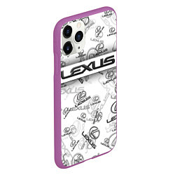 Чехол iPhone 11 Pro матовый LEXUS BIG EMBLEMA PATTERN, цвет: 3D-фиолетовый — фото 2