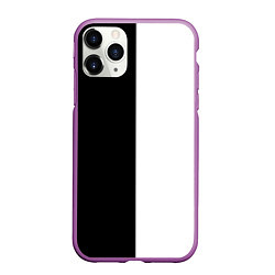 Чехол iPhone 11 Pro матовый Black and white чб, цвет: 3D-фиолетовый