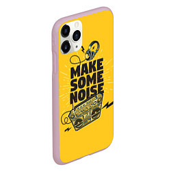 Чехол iPhone 11 Pro матовый Make Some Noise музыка, цвет: 3D-розовый — фото 2