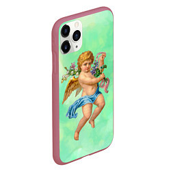 Чехол iPhone 11 Pro матовый Ангел Святой, цвет: 3D-малиновый — фото 2