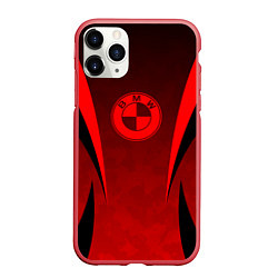Чехол iPhone 11 Pro матовый BMW - БМВ КРАСНЫЙ КАМУФЛЯЖ, цвет: 3D-красный