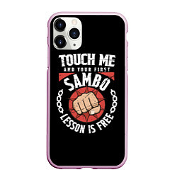 Чехол iPhone 11 Pro матовый Боевое Самбо SAMBO, цвет: 3D-розовый