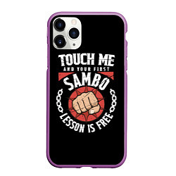 Чехол iPhone 11 Pro матовый Боевое Самбо SAMBO, цвет: 3D-фиолетовый