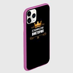 Чехол iPhone 11 Pro матовый Её величество Виктория!, цвет: 3D-фиолетовый — фото 2