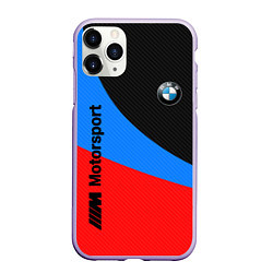 Чехол iPhone 11 Pro матовый BMW MOTOSPORT 2022, цвет: 3D-светло-сиреневый