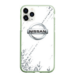 Чехол iPhone 11 Pro матовый Ниссан nissan Паттерн, цвет: 3D-салатовый