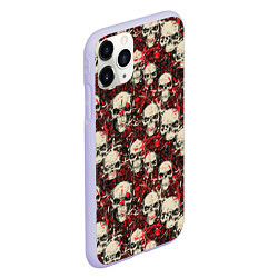 Чехол iPhone 11 Pro матовый Кровавые Черепа Skulls, цвет: 3D-светло-сиреневый — фото 2