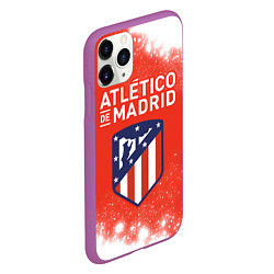 Чехол iPhone 11 Pro матовый ATLETICO MADRID Брызги, цвет: 3D-фиолетовый — фото 2
