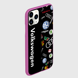 Чехол iPhone 11 Pro матовый Volkswagen Group Half Pattern, цвет: 3D-фиолетовый — фото 2