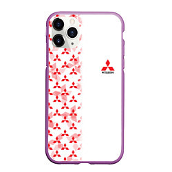 Чехол iPhone 11 Pro матовый Mitsubishi Mini logo Half pattern, цвет: 3D-фиолетовый