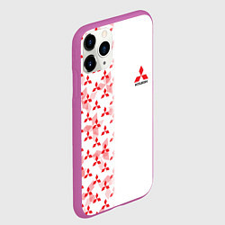 Чехол iPhone 11 Pro матовый Mitsubishi Mini logo Half pattern, цвет: 3D-фиолетовый — фото 2