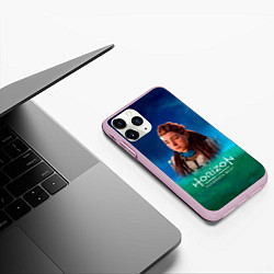 Чехол iPhone 11 Pro матовый Horizon Forbidden West Sky, цвет: 3D-розовый — фото 2