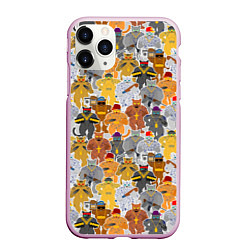 Чехол iPhone 11 Pro матовый Gangsta Cats, цвет: 3D-розовый