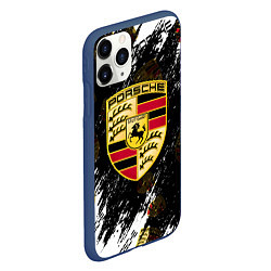 Чехол iPhone 11 Pro матовый Porsche порше sport, цвет: 3D-тёмно-синий — фото 2