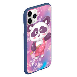 Чехол iPhone 11 Pro матовый Милая панда детский, цвет: 3D-тёмно-синий — фото 2