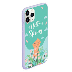 Чехол iPhone 11 Pro матовый Hello spring, цвет: 3D-светло-сиреневый — фото 2