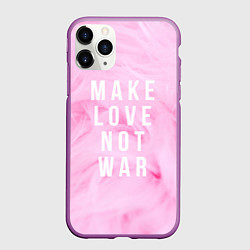 Чехол iPhone 11 Pro матовый Make love not var, цвет: 3D-фиолетовый