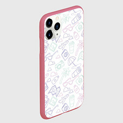 Чехол iPhone 11 Pro матовый Все! Еду в отпуск!, цвет: 3D-малиновый — фото 2