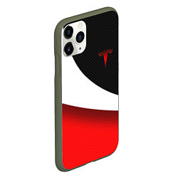 Чехол iPhone 11 Pro матовый TESLA - ЦВЕТА КОМПАНИИ, цвет: 3D-темно-зеленый — фото 2