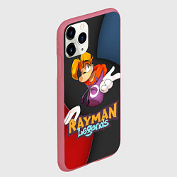 Чехол iPhone 11 Pro матовый Rayman на абстрактном фоне, цвет: 3D-малиновый — фото 2