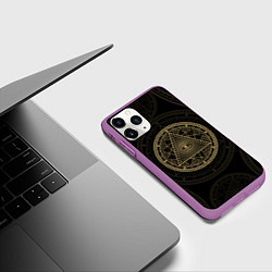 Чехол iPhone 11 Pro матовый Всевидящее око Лучезарная дельта, цвет: 3D-фиолетовый — фото 2