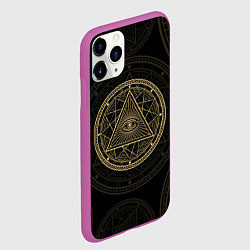 Чехол iPhone 11 Pro матовый Всевидящее око Лучезарная дельта, цвет: 3D-фиолетовый — фото 2
