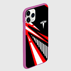 Чехол iPhone 11 Pro матовый ТЕСЛА - RED SPORT, цвет: 3D-фиолетовый — фото 2