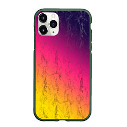 Чехол iPhone 11 Pro матовый Паттерн с воздушной гимнастикой, цвет: 3D-темно-зеленый