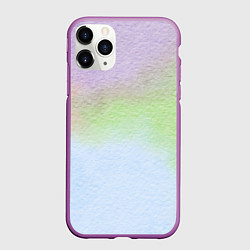 Чехол iPhone 11 Pro матовый Акварельный принт, цвет: 3D-фиолетовый
