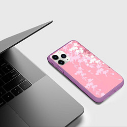 Чехол iPhone 11 Pro матовый Цветущая ива, цвет: 3D-фиолетовый — фото 2