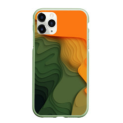 Чехол iPhone 11 Pro матовый Зеленые дюны, цвет: 3D-салатовый